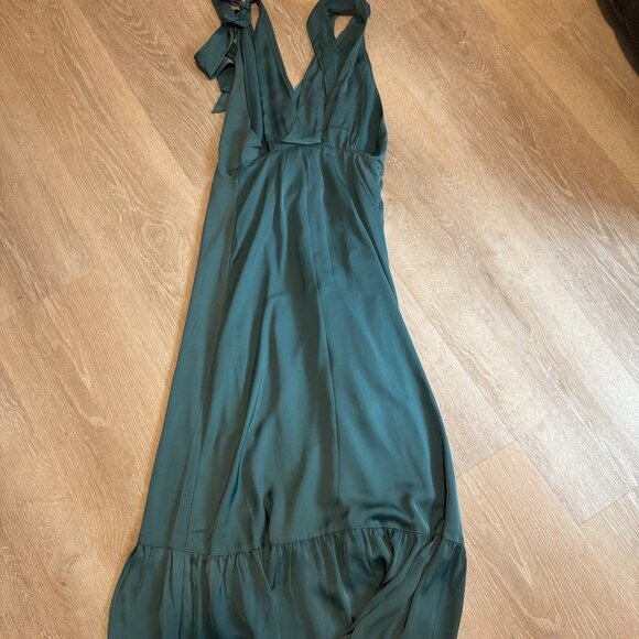 Abercrombie & Fitch Shoulder Tie Maxi Wrap Dress, Green, XS - Picture 2 of 4